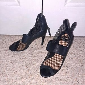 Joe's fishnet stiletto heels